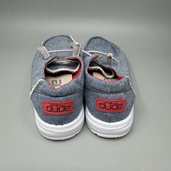 Hey Dude Wendy Chambray Braid Indigo Sneakers Slip On Shoes Women's Size 7 - Picture 6 of 9
